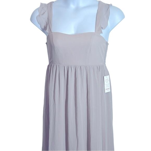 Show Me Your Mumu June Ruffle Maxi Dress M Dove Gray NWT Bridesmaid - Picture 5 of 13